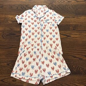 Short Sleeve Roller Rabbit red and blue lobsters